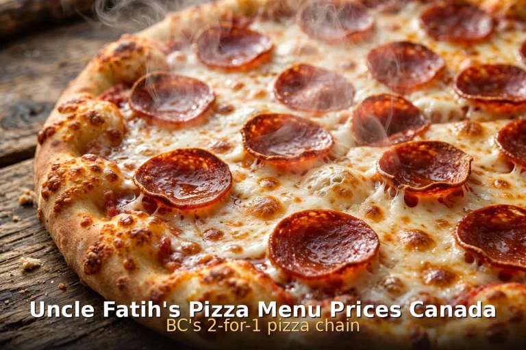 Uncle Fatih's Pizza menu prices Canada 2026: steaming pepperoni pizza fresh from the oven, uncle fatih's pizza menu prices canada