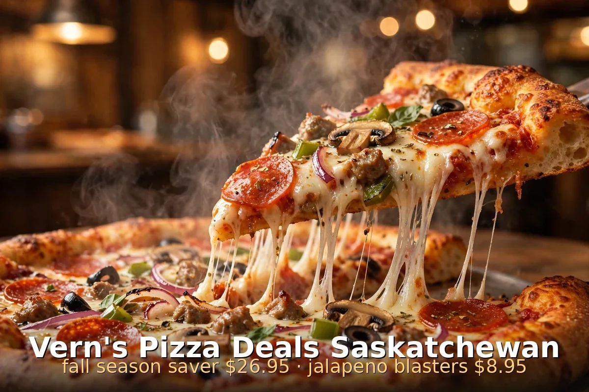 Vern's Pizza deals Saskatchewan: Fall Season Saver $26.95 and Jalapeno Blasters $8.95 in CAD