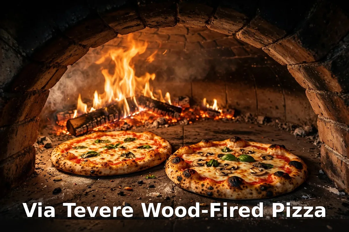 Via Tevere Pizzeria pizza prices Canada - wood-fired Neapolitan Margherita pizza, Via Tevere Pizzeria menu prices