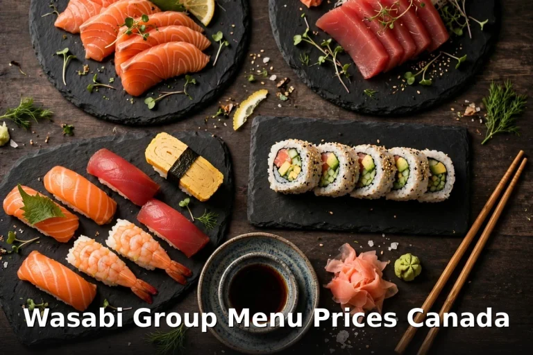 AI-generated sushi spread at Wasabi Group Winnipeg, wasabi group menu prices canada 2026