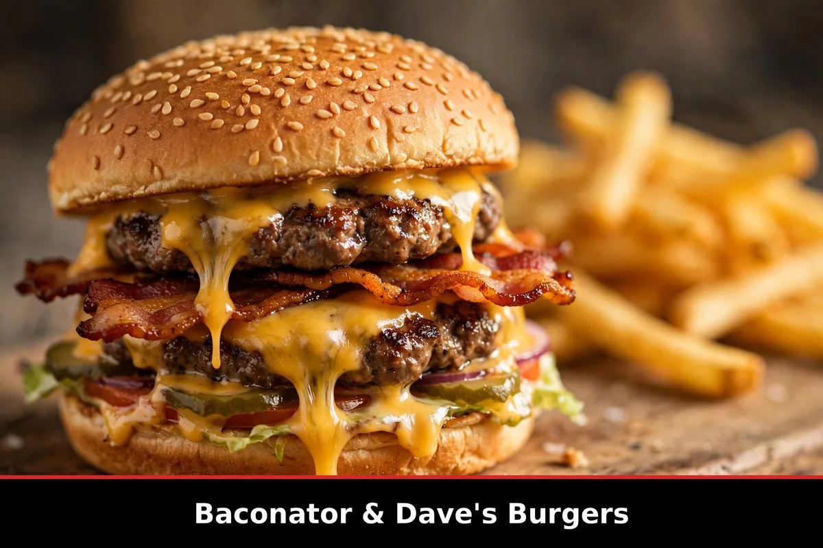 Baconator burger close-up, Wendy's Canada menu prices